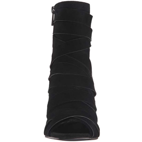 NIB Layered Multiple Strap Peep Toe Ankle Bootie - Picture 2 of 8